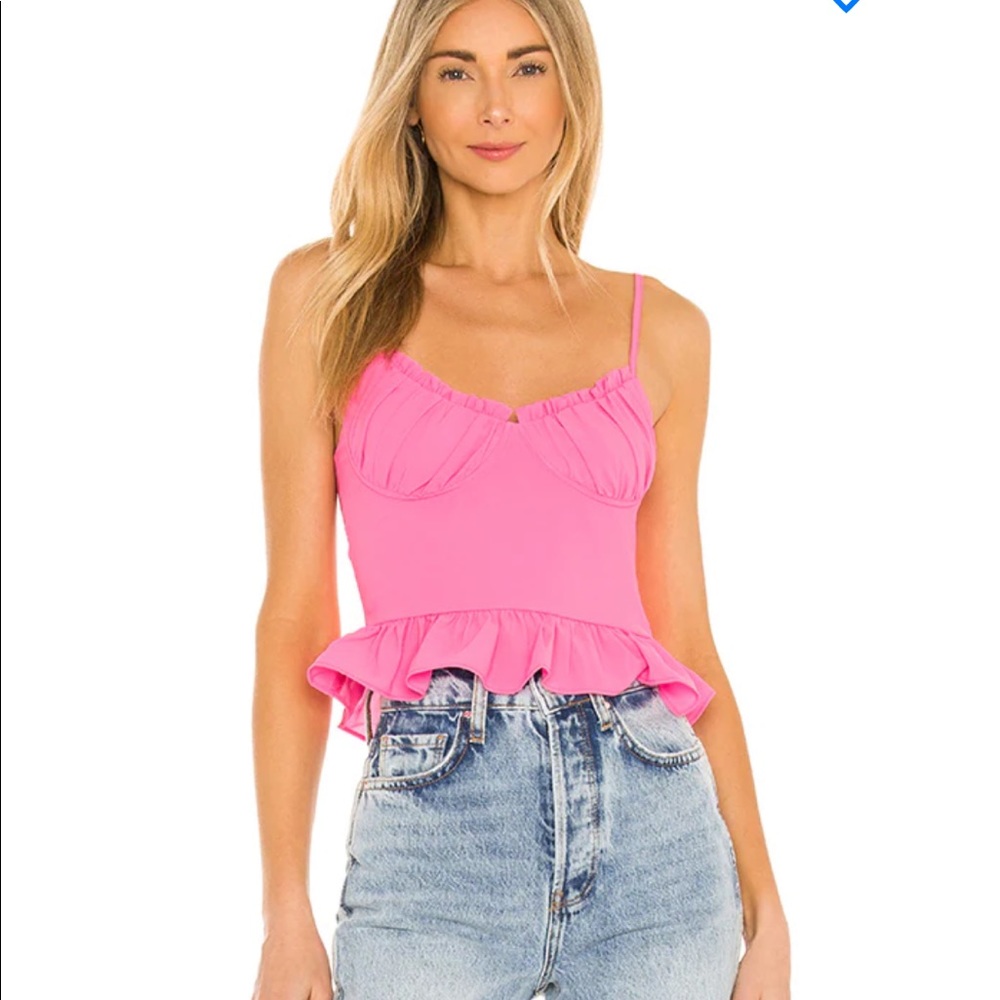 Superdown Cadence Ruffle Cami Top - Hot Pink